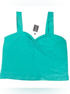 Wet Seal Mint Ruched Bust Tank  Crop Top.
Size L